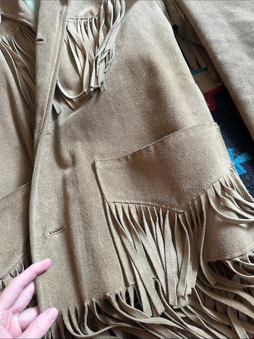 Vintage 1950s Suede Fringe Western Boho Jacket - Picture 5 of 7
